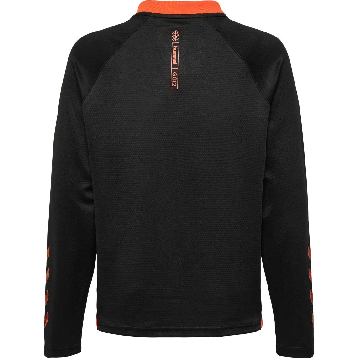 hmlGG12 ACTION HALF ZIP SWEAT KIDS, BLACK/CHERRY TOMATO, packshot