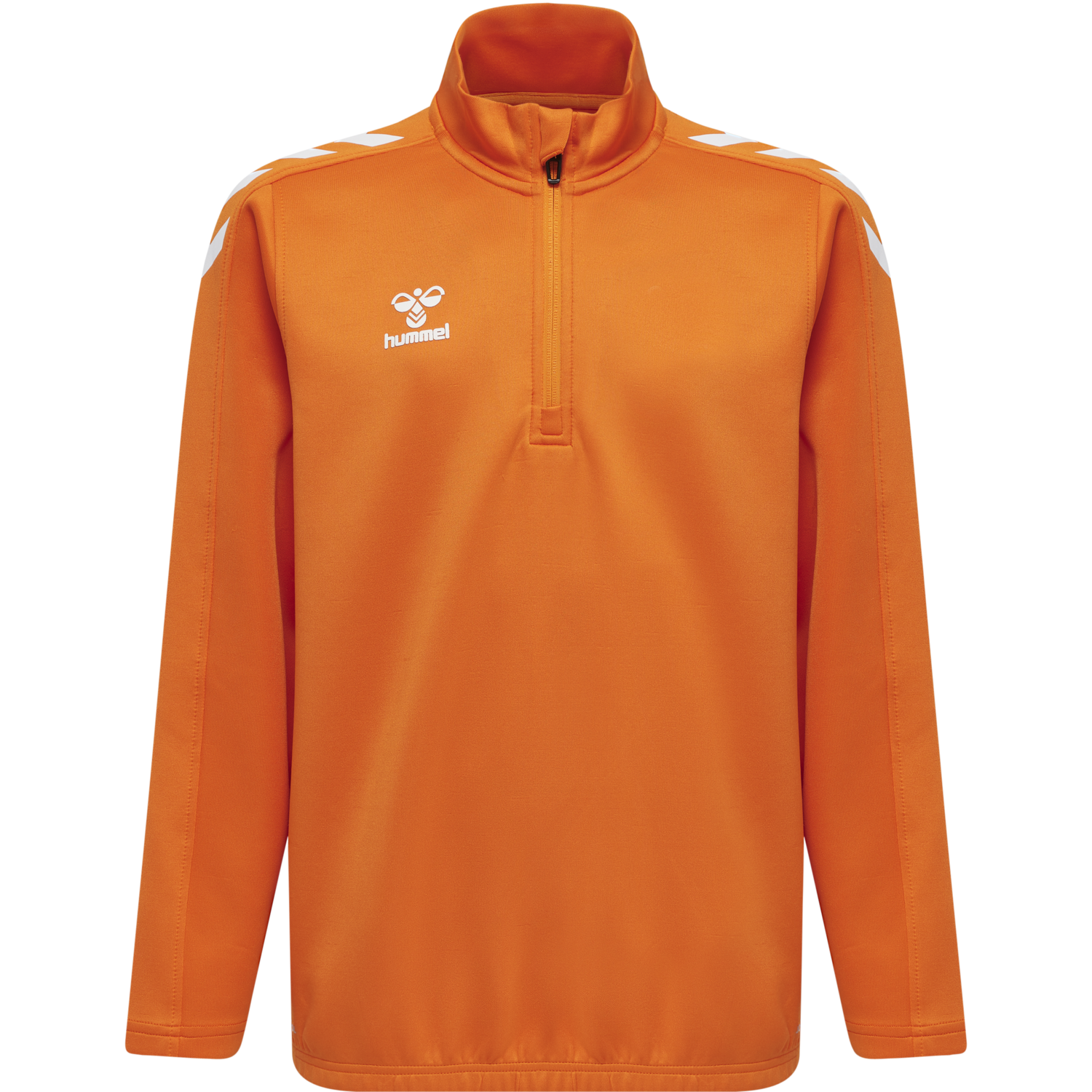 hmlCORE XK HALF ZIP POLY SWEAT KIDS, ORANGE TIGER, packshot