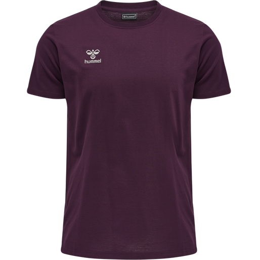 hmlMOVE GRID COTTON T-SHIRT S/S, GRAPE WINE, packshot