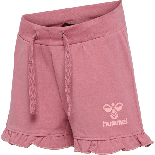 hmlTALYA RUFFLE SHORTS, MESA ROSE, packshot