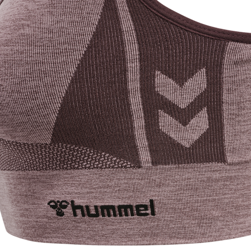 hmlCLEA SEAMLESS  SPORTS TOP, FUDGE/WOODROSE MELANGE, packshot