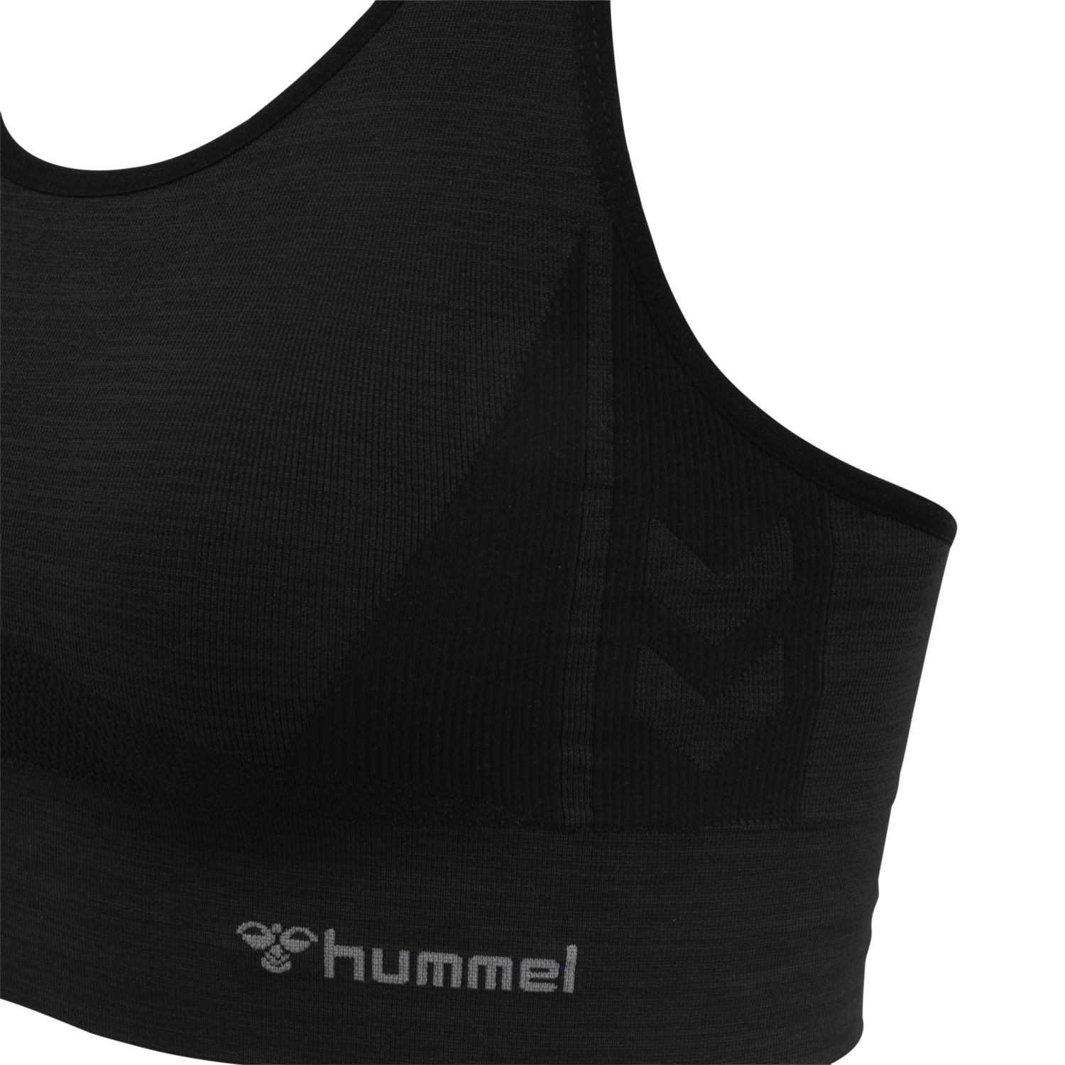 hmlCLEA SEAMLESS  SPORTS TOP, BLACK MELANGE, packshot