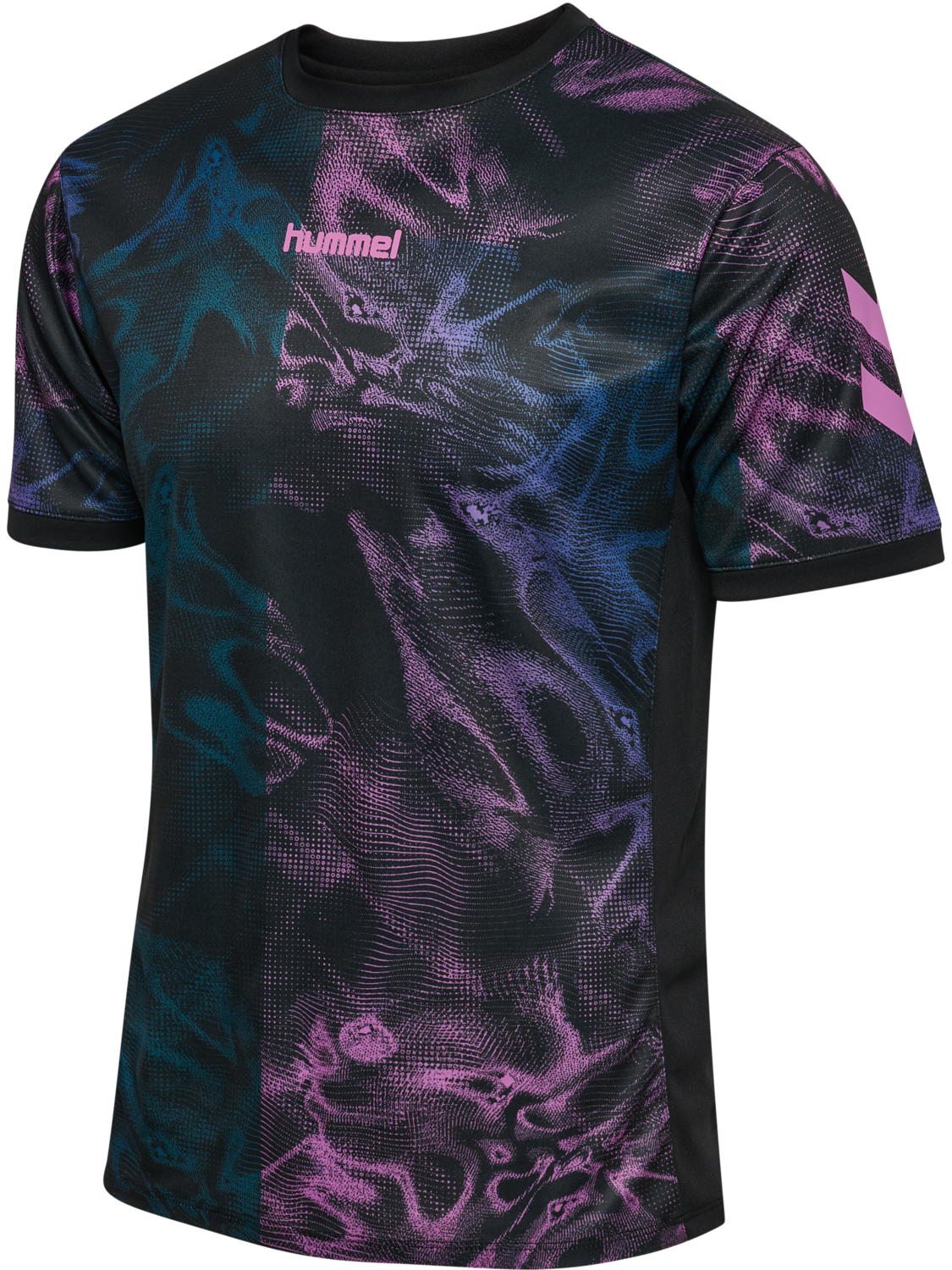 hmlBLAZE CLUB 26 GRAPHIC TEE, BLACK/PINK, packshot