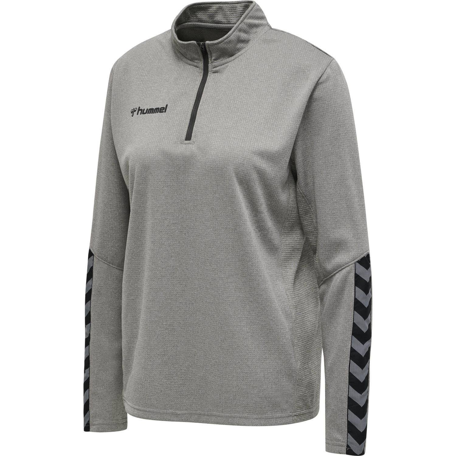 hmlAUTHENTIC HALF ZIP SWEATSHIRT WO, GREY MELANGE, packshot