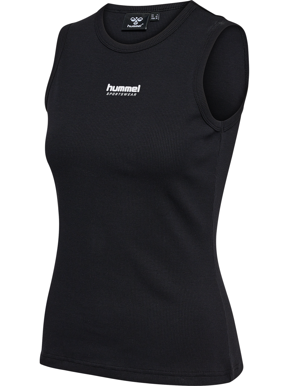 hmlLGC ASLY RIB TANK TOP, BLACK, packshot