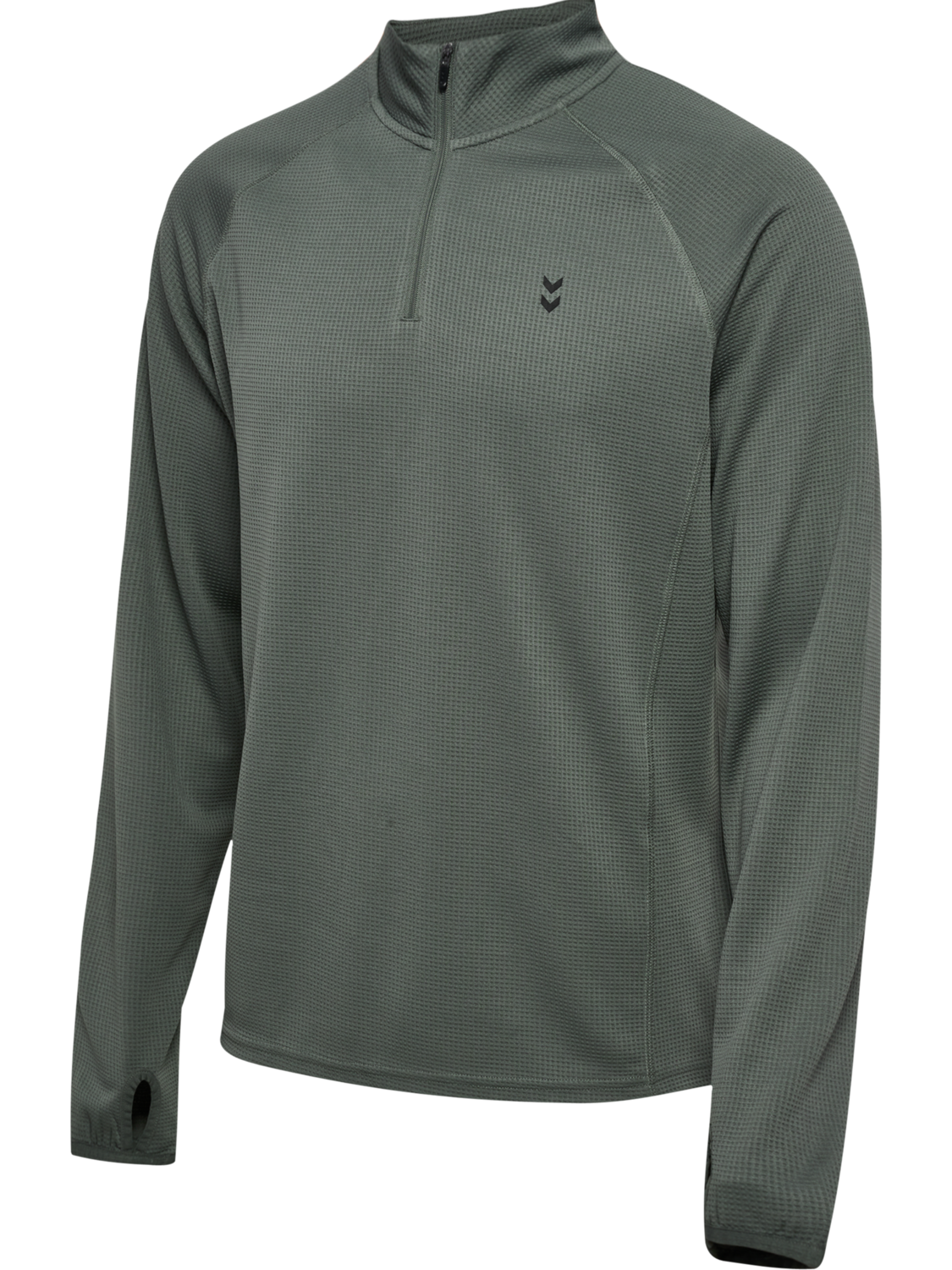 hmlPULSE HALF ZIP MIDLAYER, CASTOR GRAY, packshot