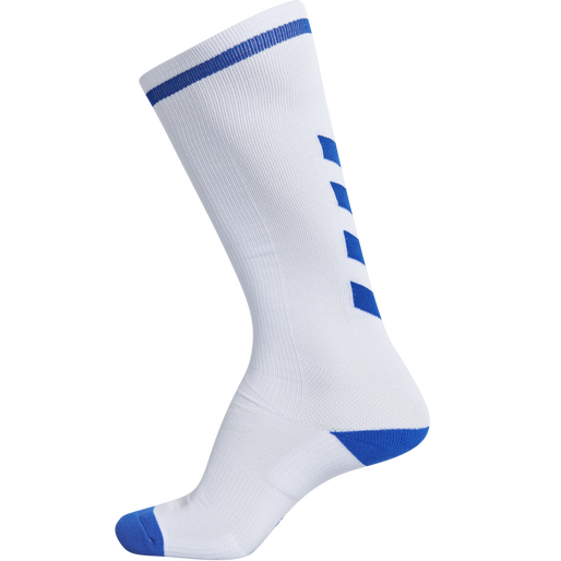 ELITE INDOOR SOCK HIGH, WHITE/TRUE BLUE, packshot