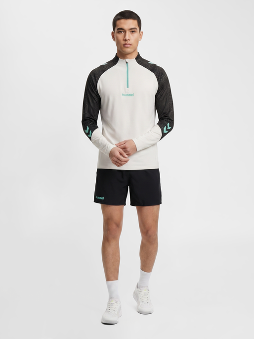hmlBLAZE 2.0 TRAINING HALF ZIP, VAPOROUS GRAY/POOL BLUE, model