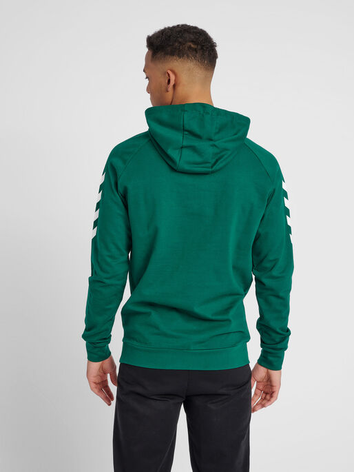 HMLGO COTTON HOODIE, EVERGREEN, model