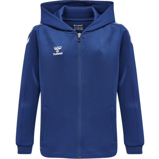 hmlCORE XK POLY ZIP HOOD SWEAT KIDS, TRUE BLUE, packshot
