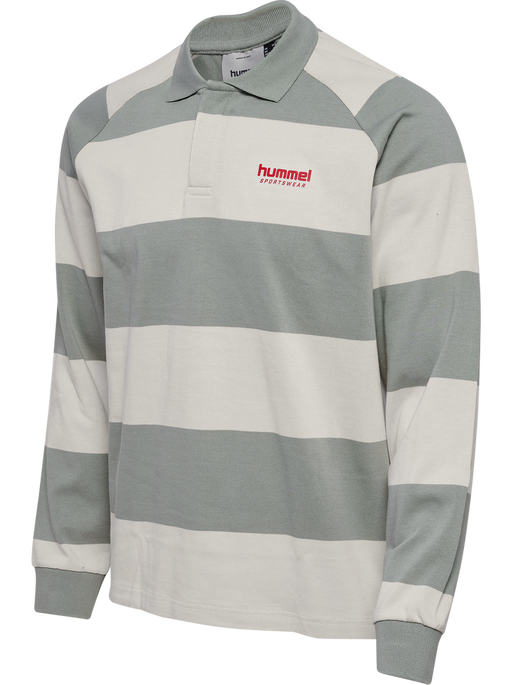 hmlLOOSE STRIPED POLO L/S, BELGIAN BLOCK, packshot