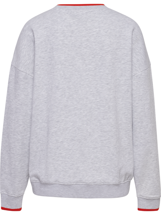 hmlFAST OVERSIZED CREW, LIGHT GREY MELANGE, packshot