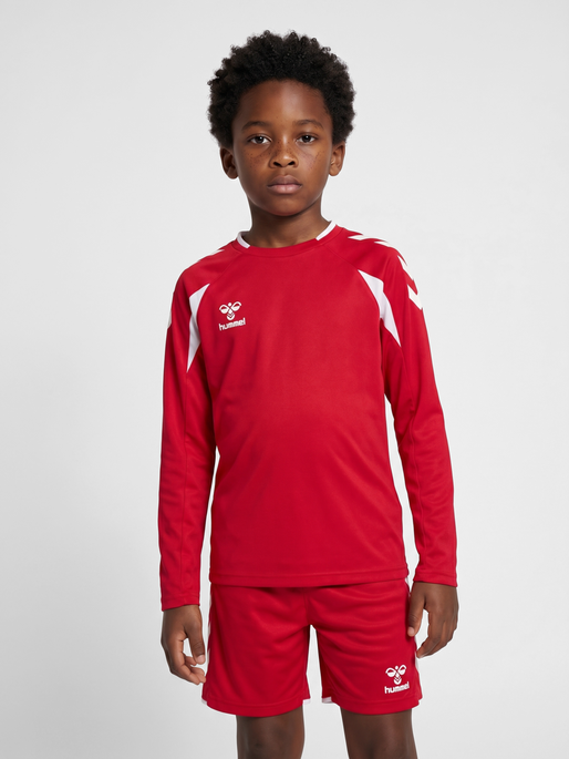hmlCORE 2.0 CREW NECK KIDS, TRUE RED/WHITE, model