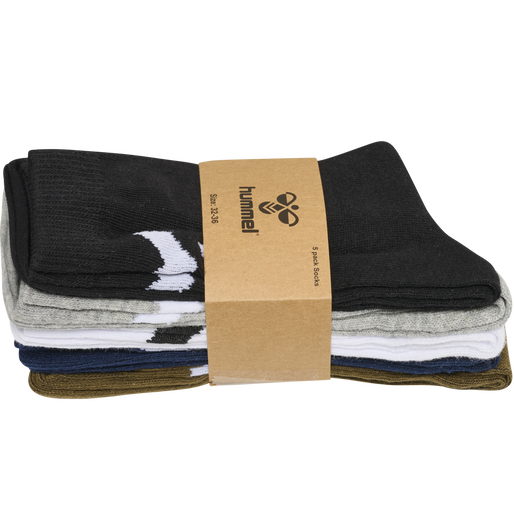 hmlMAKE MY DAY SOCK 5-PACK, DARK OLIVE, packshot