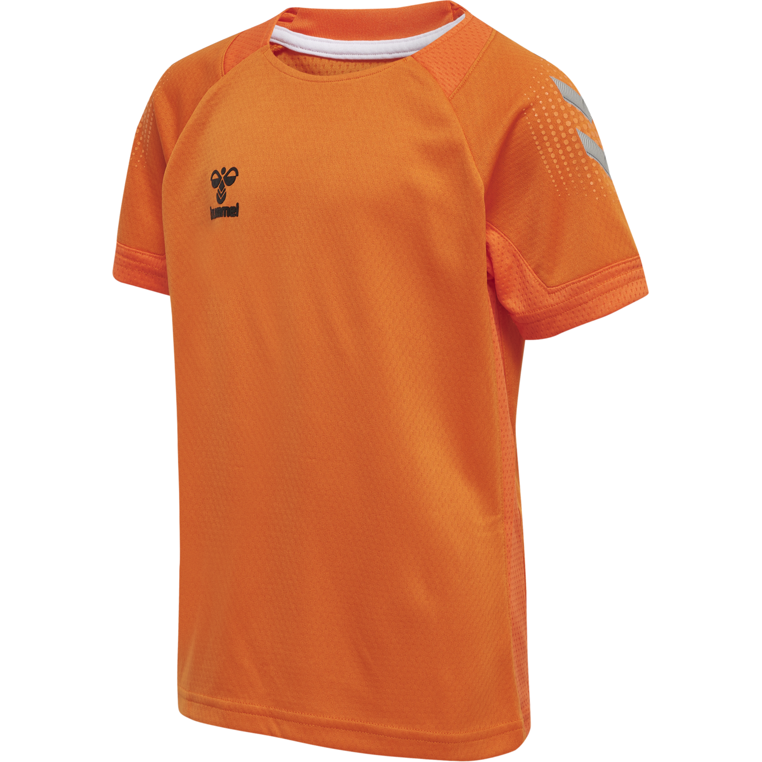 hmlLEAD S/S POLY JERSEY KIDS, ORANGE TIGER, packshot