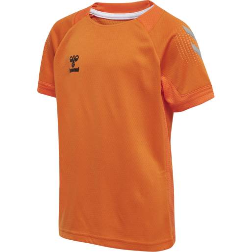 hmlLEAD S/S POLY JERSEY KIDS, ORANGE TIGER, packshot