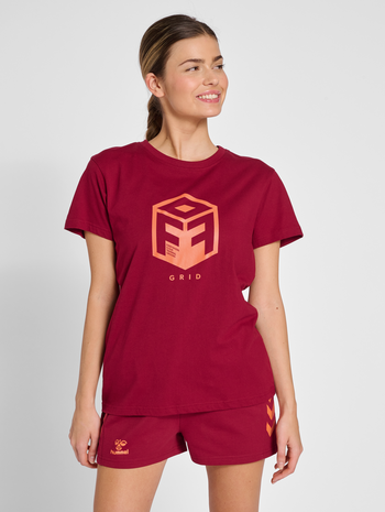 hmlOFFGRID COTTON JERSEY S/S WO, RHUBARB, model