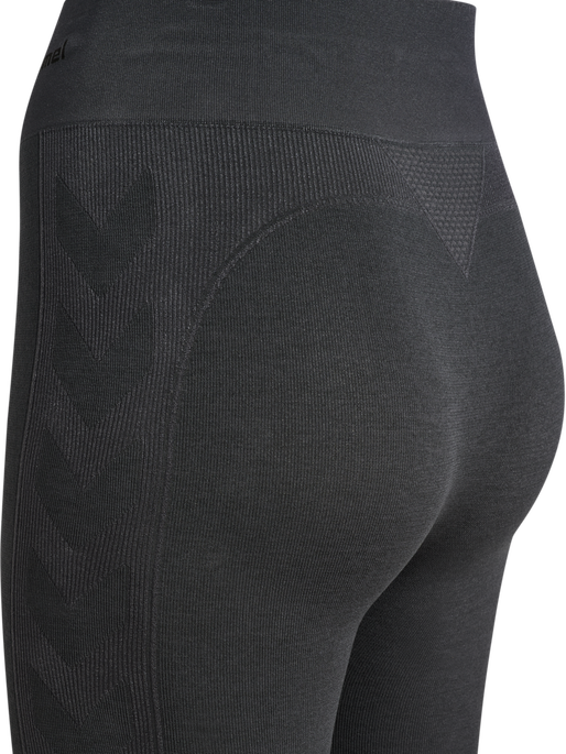 hmlCLEA SEAMLESS MID WAIST TIGHTS, EBONY, packshot