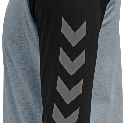 hmlLEGACY BLOCKED T-SHIRT L/S, GREY MELANGE hmlLEGACY BLOCKED T-SHIRT L/S, GREY MELANGE, packshot