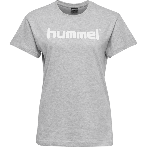 HMLGO COTTON LOGO T-SHIRT WOMAN S/S, GREY MELANGE, packshot