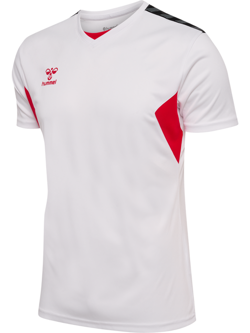hmlAUTHENTIC PL JERSEY S/S, WHITE/TRUE RED, packshot