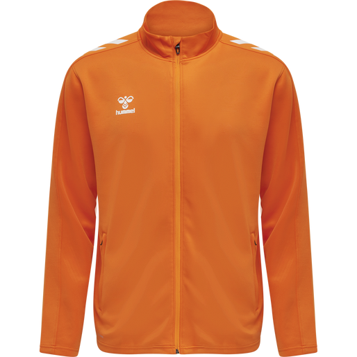 hmlCORE XK POLY ZIP SWEAT, ORANGE TIGER, packshot