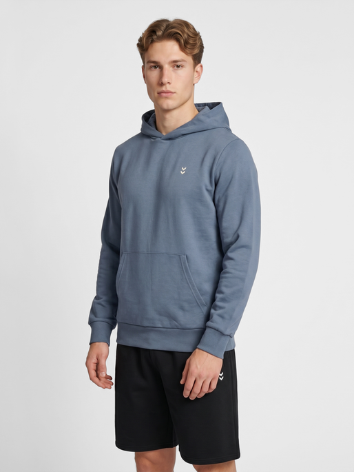 hmlPULSE SWEAT HOODIE, FLINT STONE, model
