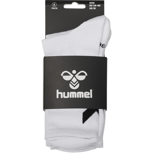 hmlCHEVRON 6-PACK SOCKS, WHITE/WHITE, packshot