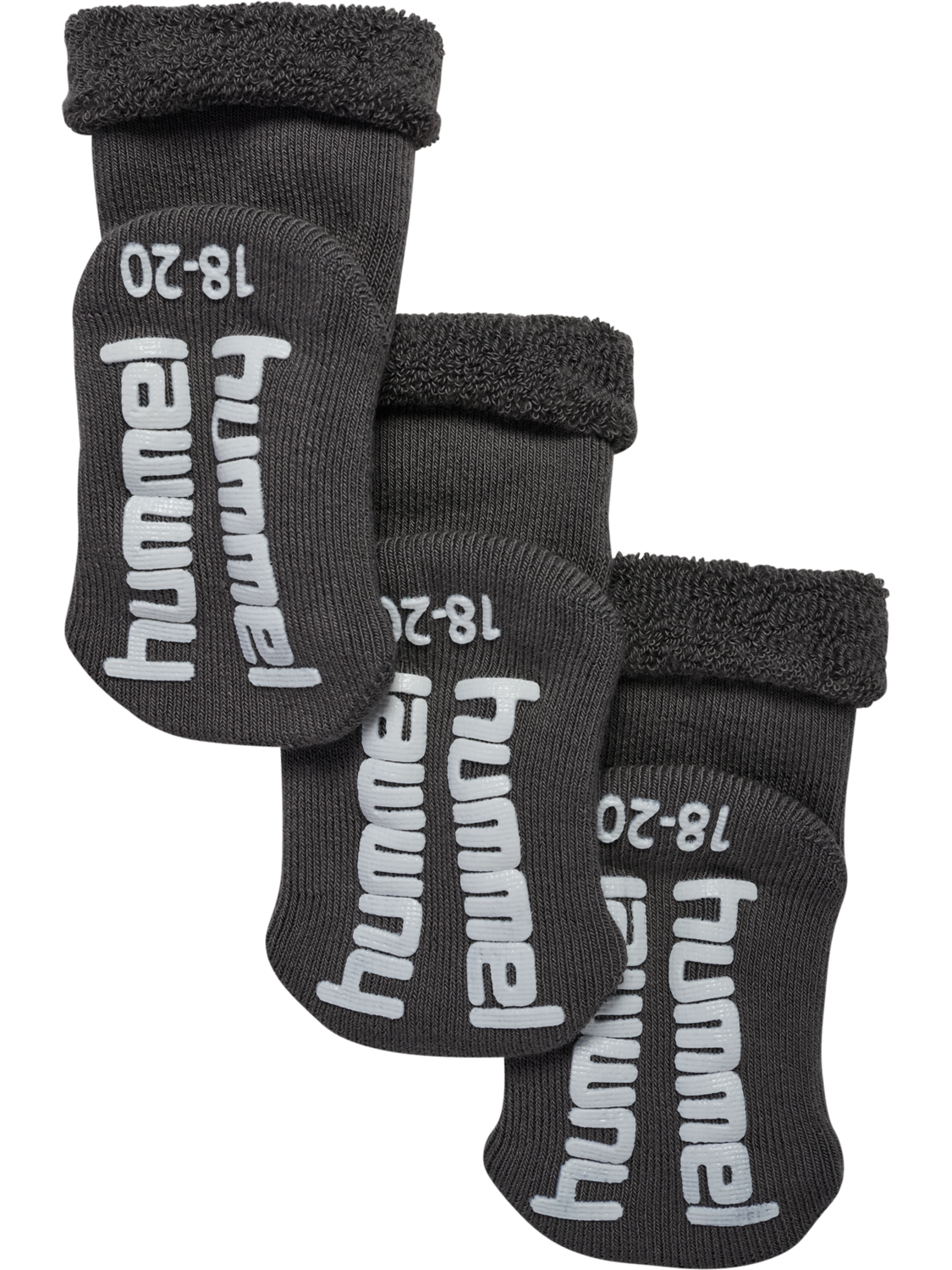 hmlMINI NON SLIP 3-PACK SOCK, DARK GULL GRAY, packshot