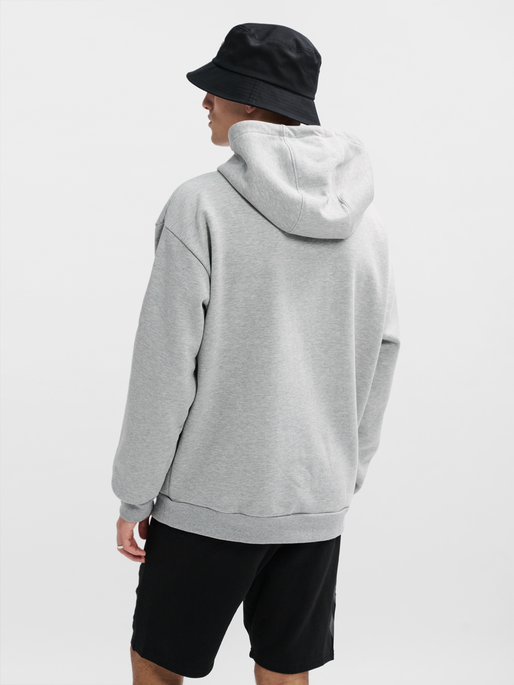 hmlLOOSE HOODIE BEE, GREY MELANGE, model