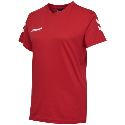 HMLGO COTTON T-SHIRT WOMAN S/S, TRUE RED, packshot