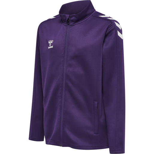hmlCORE XK POLY ZIP SWEAT KIDS, ACAI/WHITE, packshot