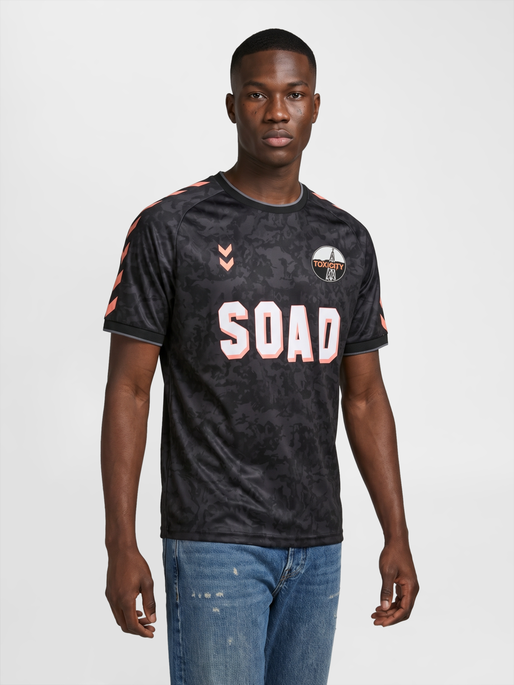 hmlSOAD TOUR 26 CAMO JERSEY S/S, BLACK/ORANGE, model