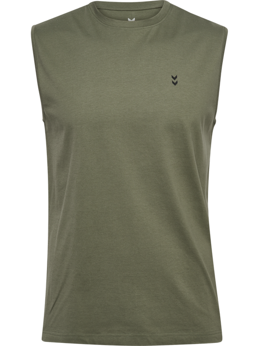 hmlHIIT MUSCLE TANK TOP, DEEP LICHEN GREEN, packshot