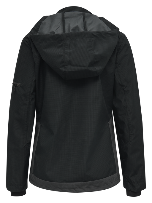 hmlNORTH SHELL JACKET WOMAN, BLACK/ASPHALT, packshot