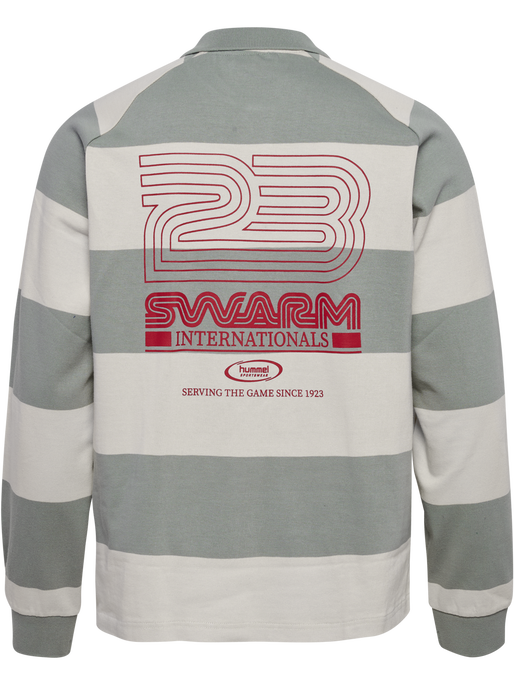 hmlLOOSE STRIPED POLO L/S, BELGIAN BLOCK, packshot