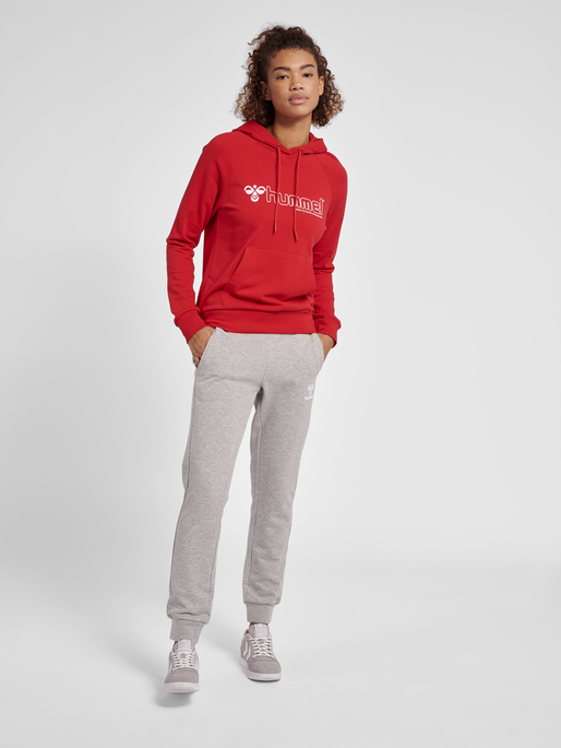 hmlNONI 2.0 REGULAR PANTS, GREY MELANGE, model
