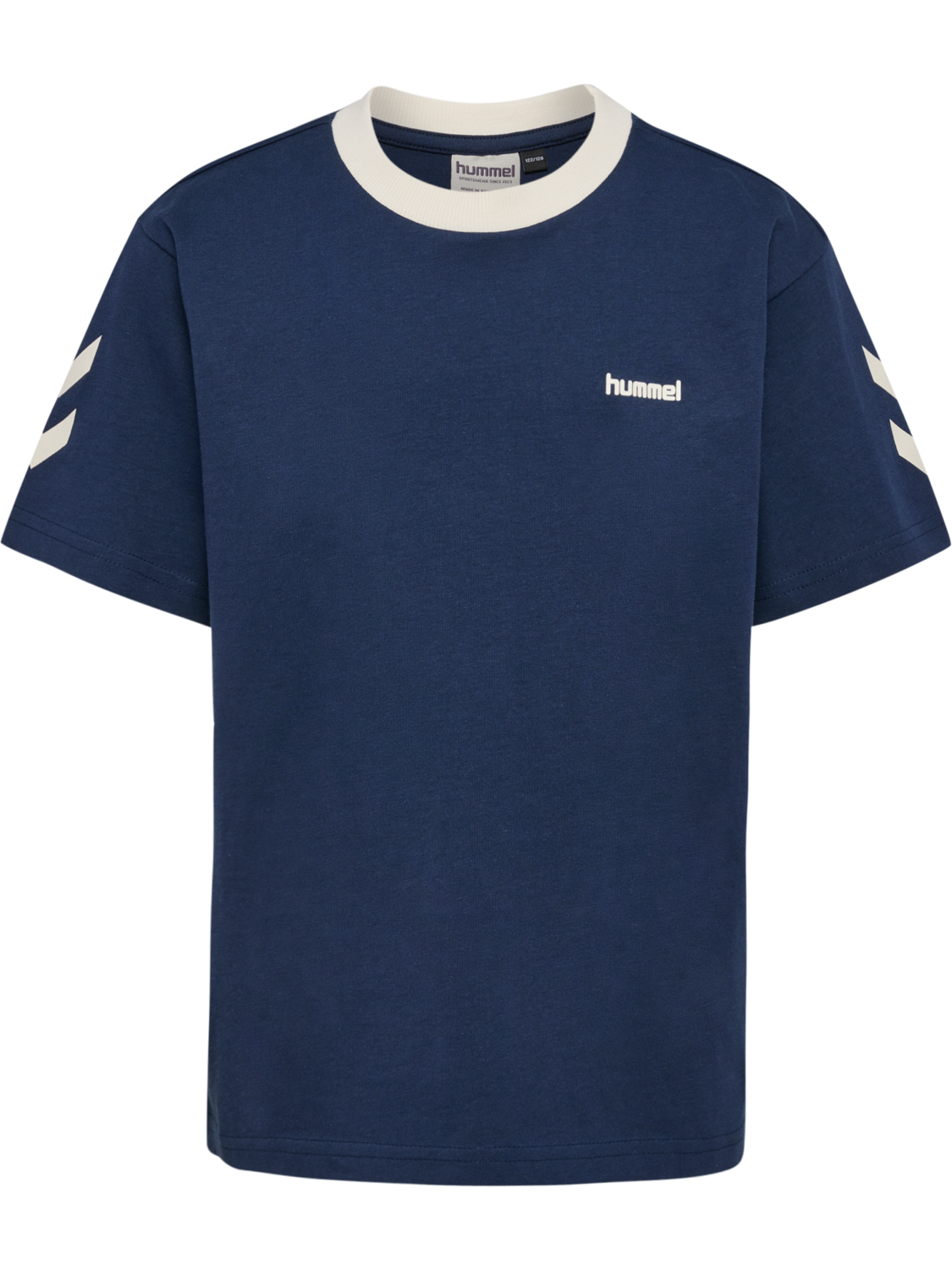 hmlJR LOOSE CHEVRON T-SHIRT SS, DRESS BLUES, packshot