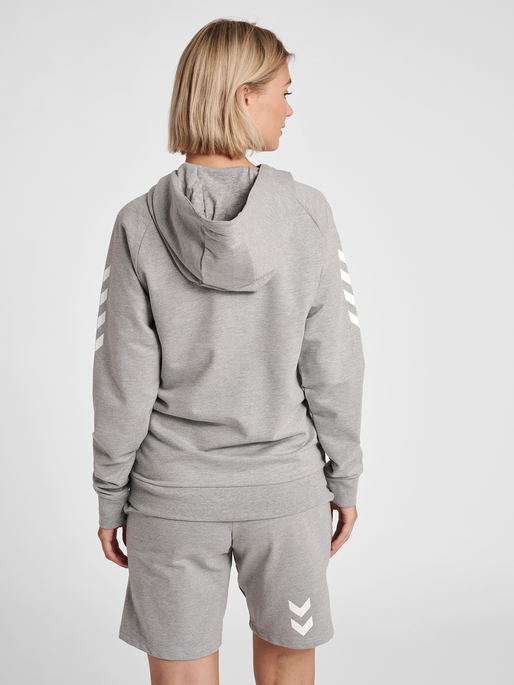 HMLGO COTTON HOODIE WOMAN, GREY MELANGE, model