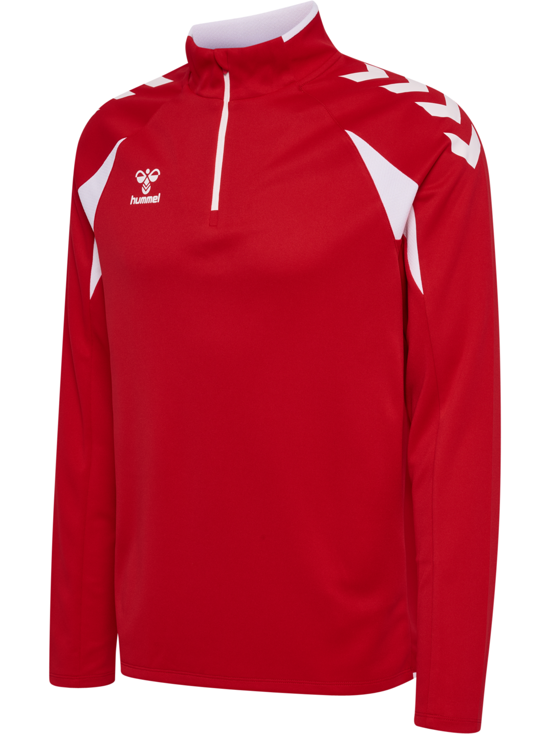 hmlCORE 2.0 HALF ZIP, TRUE RED/WHITE, packshot