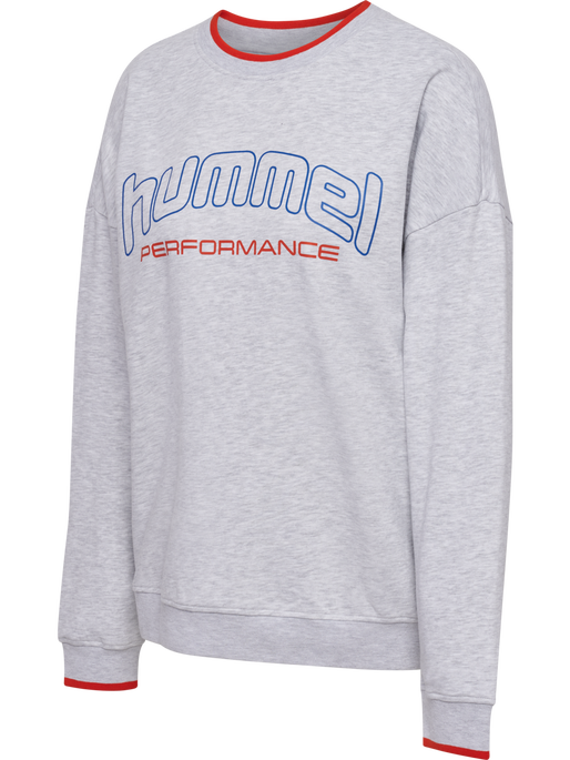 hmlFAST OVERSIZED CREW, LIGHT GREY MELANGE, packshot