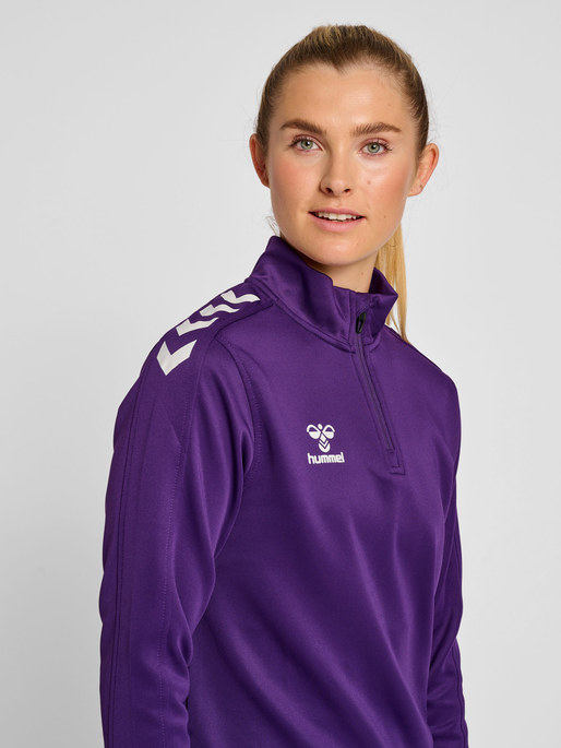 hmlCORE XK HALF ZIP SWEAT WOMAN, ACAI, model