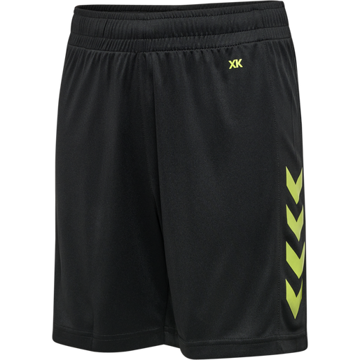 hmlCORE XK POLY SHORTS KIDS, BLACK/LIME POPSICLE, packshot