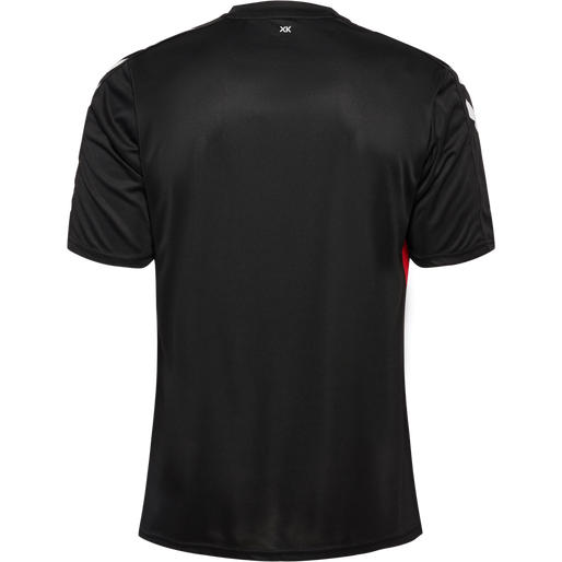 hmlCORE XK STRIPED JERSEY S/S, BLACK/TRUE RED, packshot