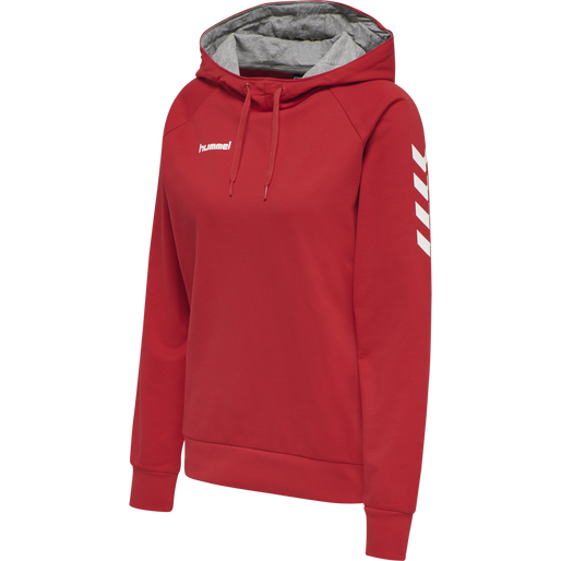 HMLGO COTTON HOODIE WOMAN, TRUE RED, packshot