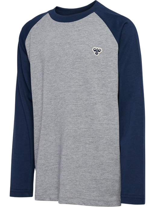 hmlJR RAGLAN LOOSE T-SHIRT L/S BEE, DRESS BLUES, packshot