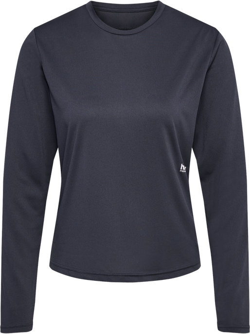 hmlPULSE WORKOUT W T-SHIRT L/S, EBONY, packshot