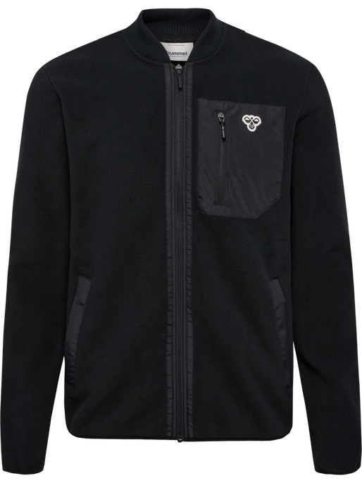hmlFLEECE ZIP JACKET BEE, BLACK hmlFLEECE ZIP JACKET BEE, BLACK, packshot