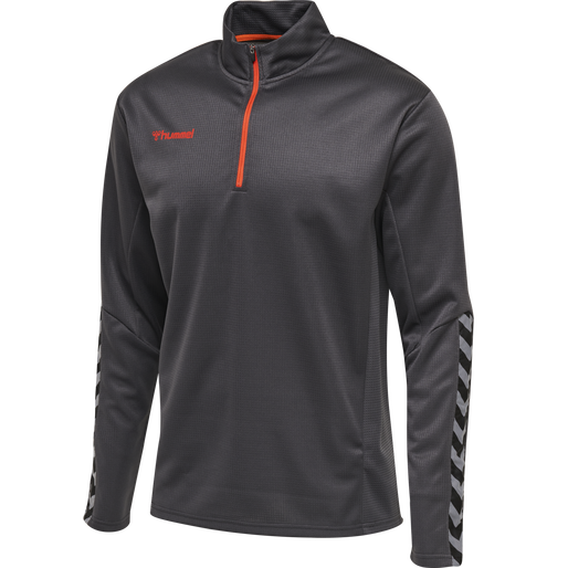 hmlAUTHENTIC KIDS HALF ZIP SWEATSHI, ASPHALT, packshot