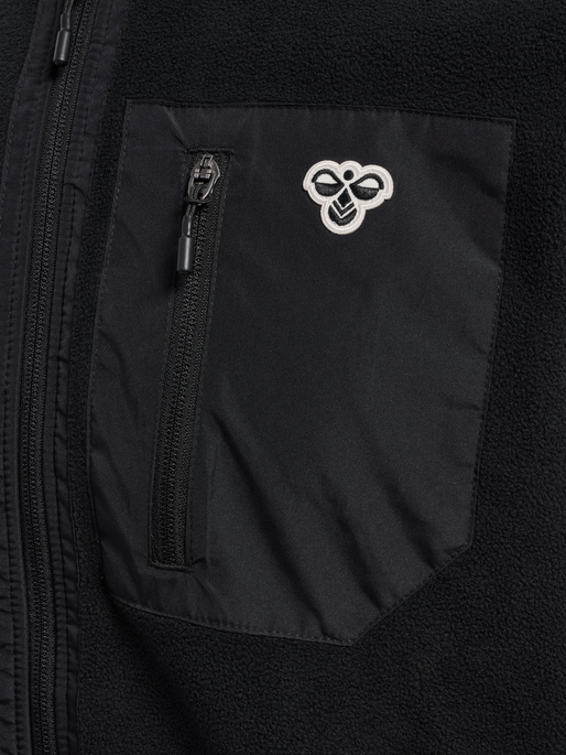 hmlFLEECE ZIP JACKET BEE, BLACK hmlFLEECE ZIP JACKET BEE, BLACK, packshot